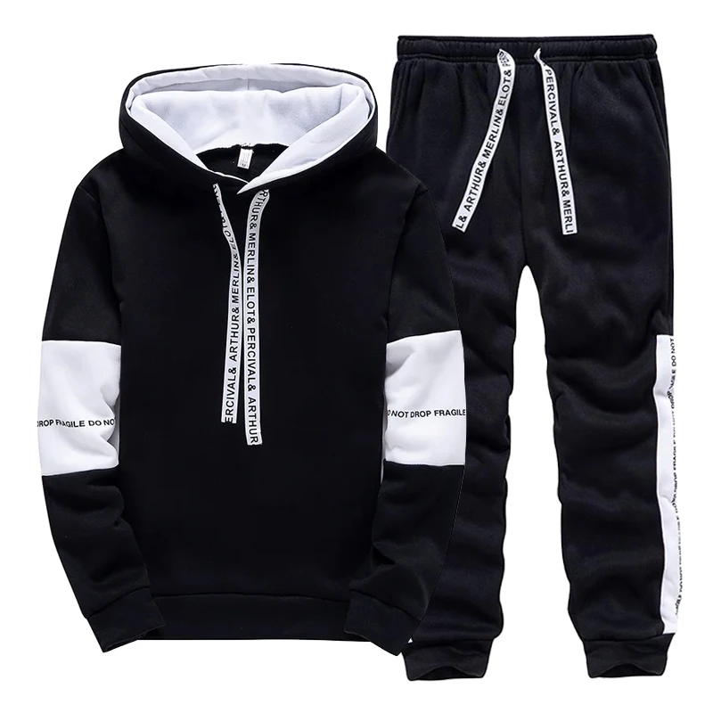 Winter Clothing Hoodie - 블랙 화이트 남성 운동복 패션 캐주얼