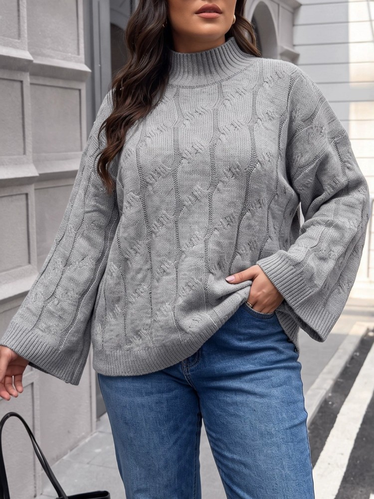 Winter Clothing Plus Size - 여성용 플러스 사이즈 캐주얼 니트 겨울