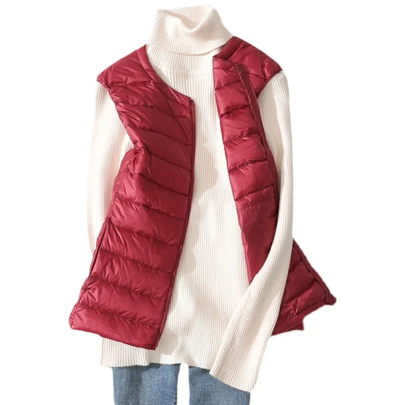 Down Vest Ultralight - 8 색 여성 민소매 지퍼 다운