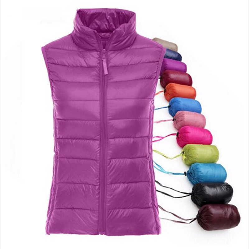 Down Vest Ultralight - 여성용 90% 화이트 덕 다운 조끼,