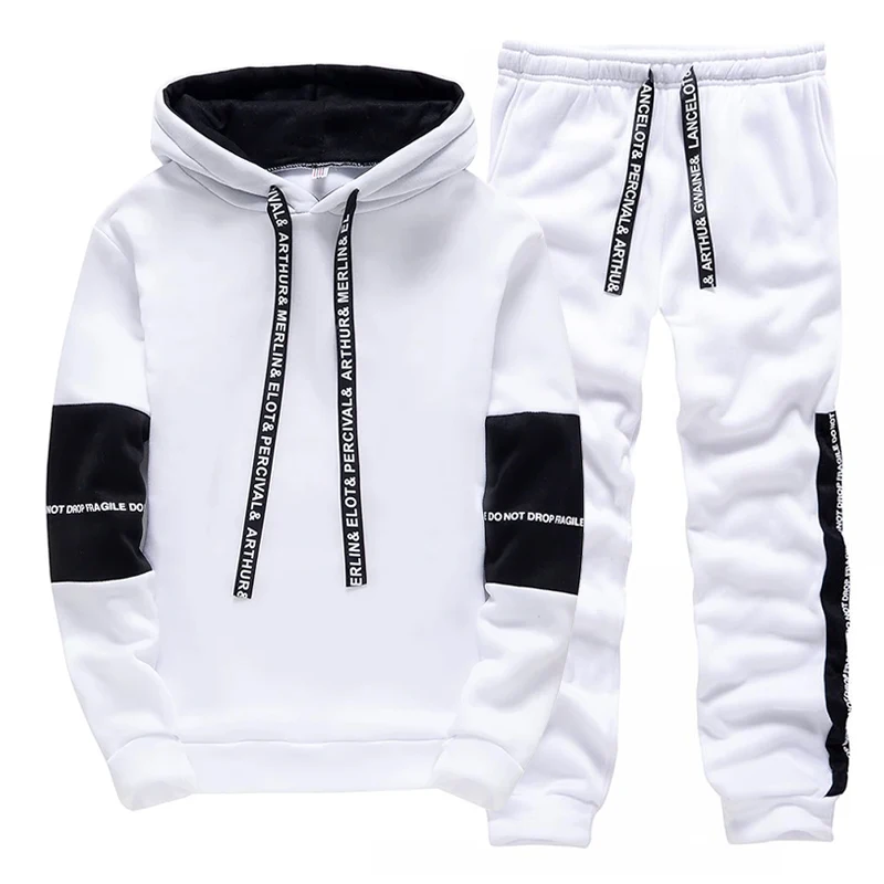 블랙 화이트 남성 운동복 패션 캐주얼 후드 티셔츠 야외 - Winter Clothing Hoodie 리뷰 및 가격