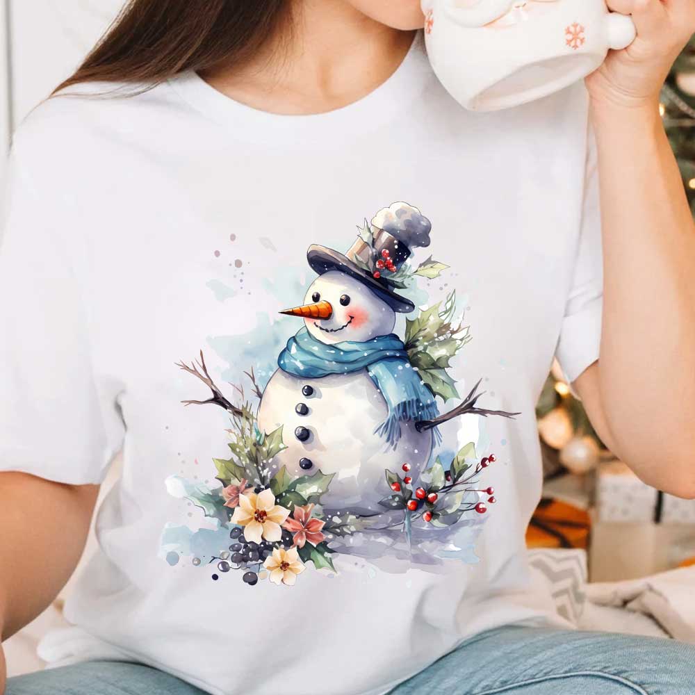 귀여운 눈사람 디자인 다리미 온 전사 의류 DIY A  - Winter Clothing Pictures 리뷰 및 가격