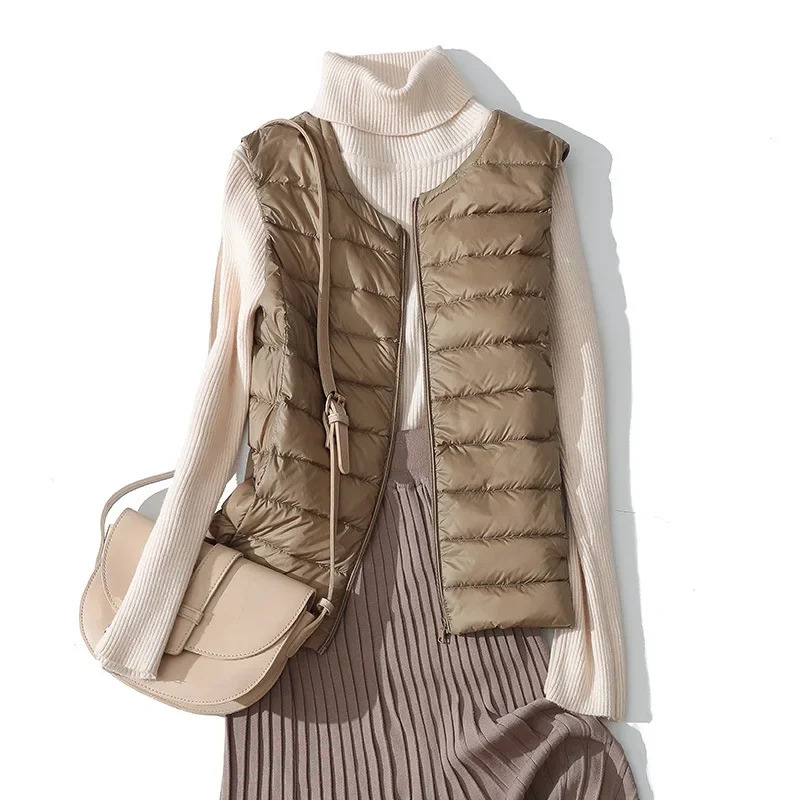 8 색 여성 민소매 지퍼 다운 재킷 2023 가을 겨울 - Down Vest Ultralight 리뷰 및 가격
