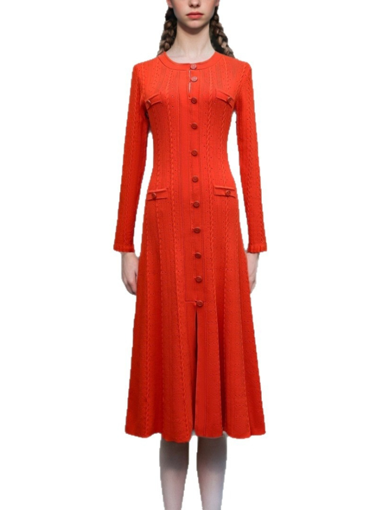 봄, 가을, 겨울용 라운드넥 긴팔 원피스 프렌치 스타일 - Winter Clothing Pictures 리뷰 및 가격