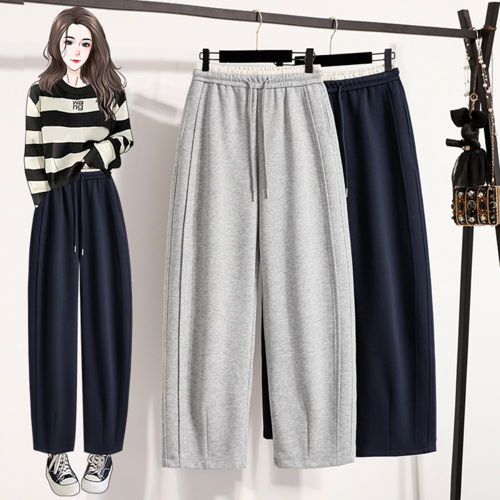 캐주얼 하이웨이스트 스플라이스드 스트레이트 튜브 풀 렝 - Winter Clothing Plus Size 리뷰 및 가격