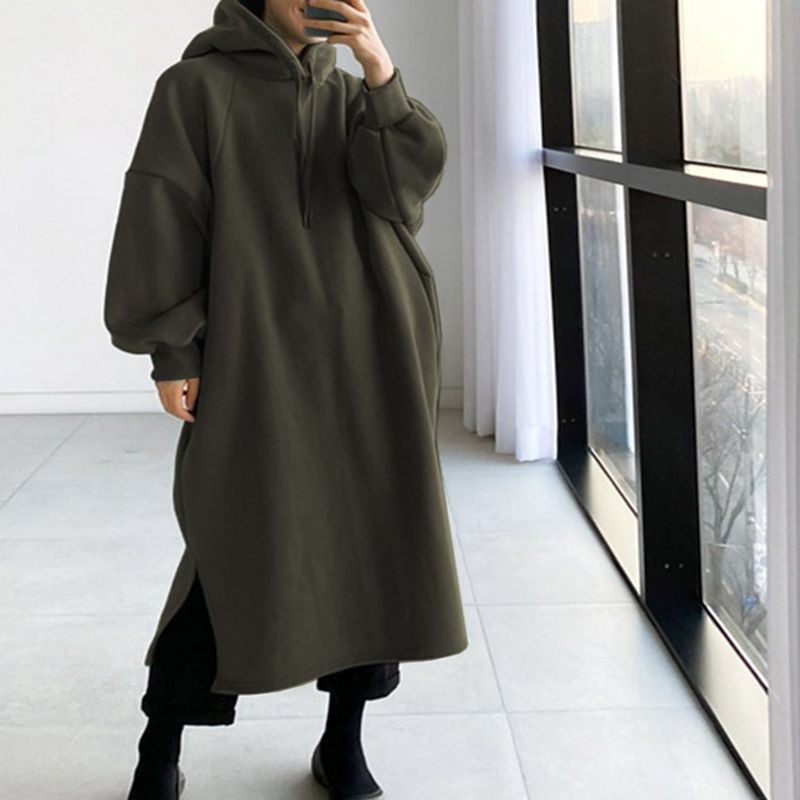 가을과 겨울 150KG 여성 플러스 사이즈 롱 레저 후 - Winter Clothing Plus Size 리뷰 및 가격