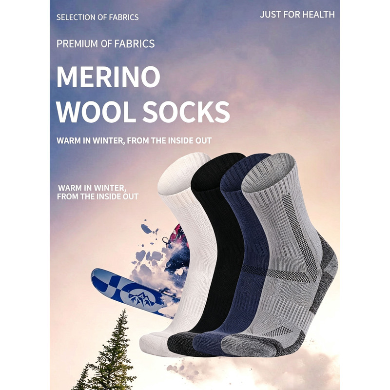5PCS 남성용 두꺼운 메리노 울 하이킹 양말, 따뜻한 - Thermal Sock Merino 리뷰 및 가격