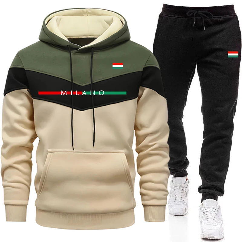 남성용 고품질 트랙슈트 캐주얼 3색 스플라이스 스웨트셔 - Winter Clothing Hoodie 리뷰 및 가격