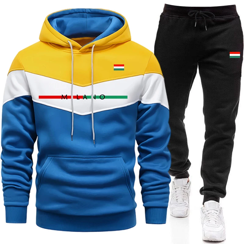 남성용 고품질 트랙슈트 캐주얼 3색 스플라이스 스웨트셔 - Winter Clothing Hoodie 리뷰 및 가격